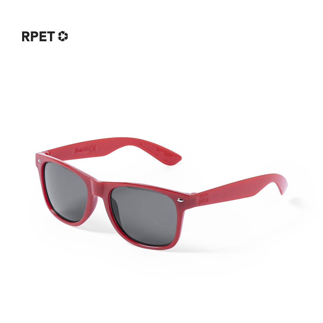 Red sunglasses with grey lenses, featuring a logo on the side. Suitable for leisure and outdoor activities. Sigma Sunglasses - Image 1