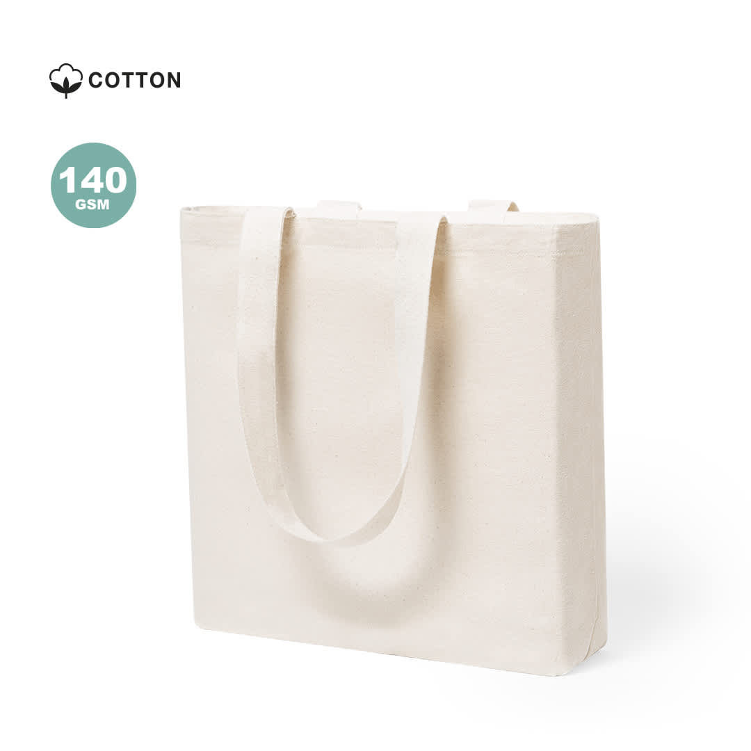A cream cotton tote bag with sturdy straps and a simple design, featuring a logo. Helfy Bag - Image 1