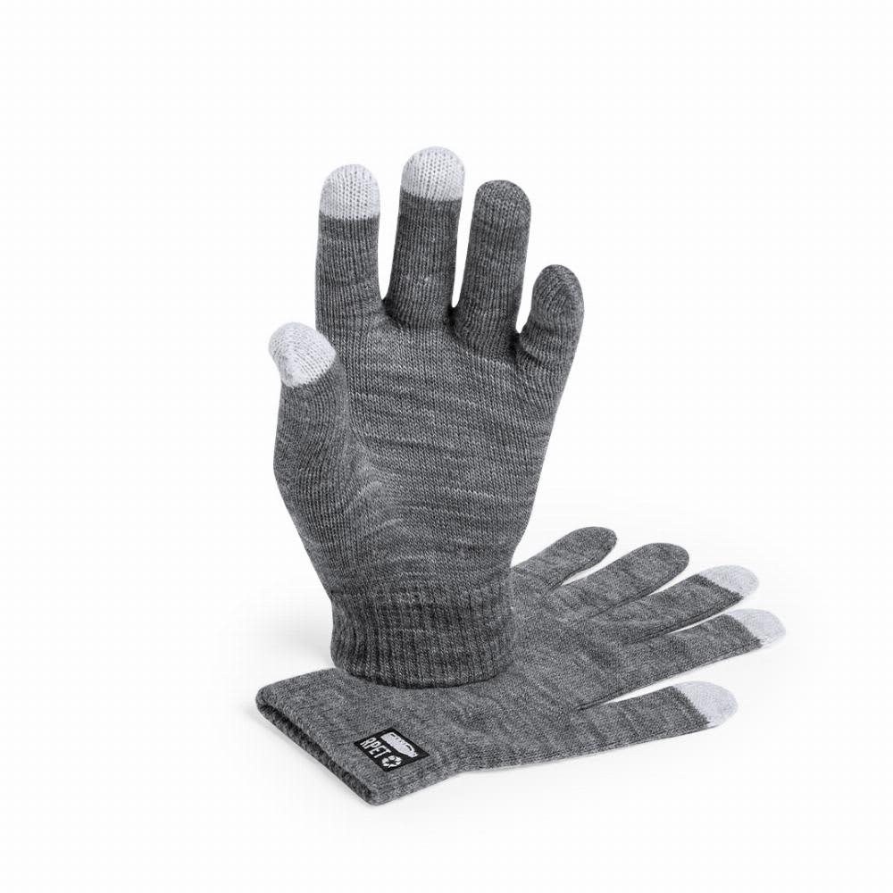 A pair of grey gloves with lighter grey tips on the fingers, featuring a logo on the cuff. Despil - Image 1