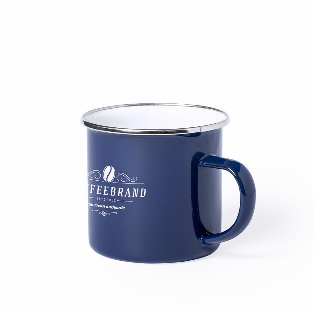 A drink bottle in navy blue with a silver rim and a sturdy handle, featuring a branding logo. Kirpal - Image 1