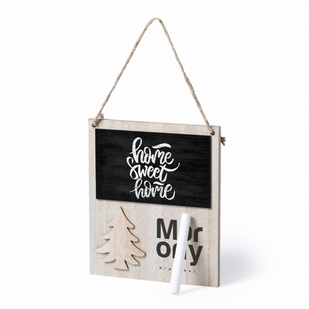A wooden wall sign with a blackboard area, featuring the text "Home Sweet Home" and a tree design. It includes a chalk. Carrigan - Image 1