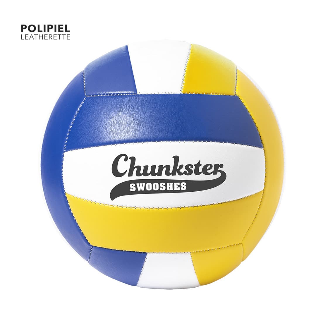 A volleyball in blue, yellow, and white, featuring a logo on the surface, designed for leisure and outdoor activities. Lidok Ball - Image 1