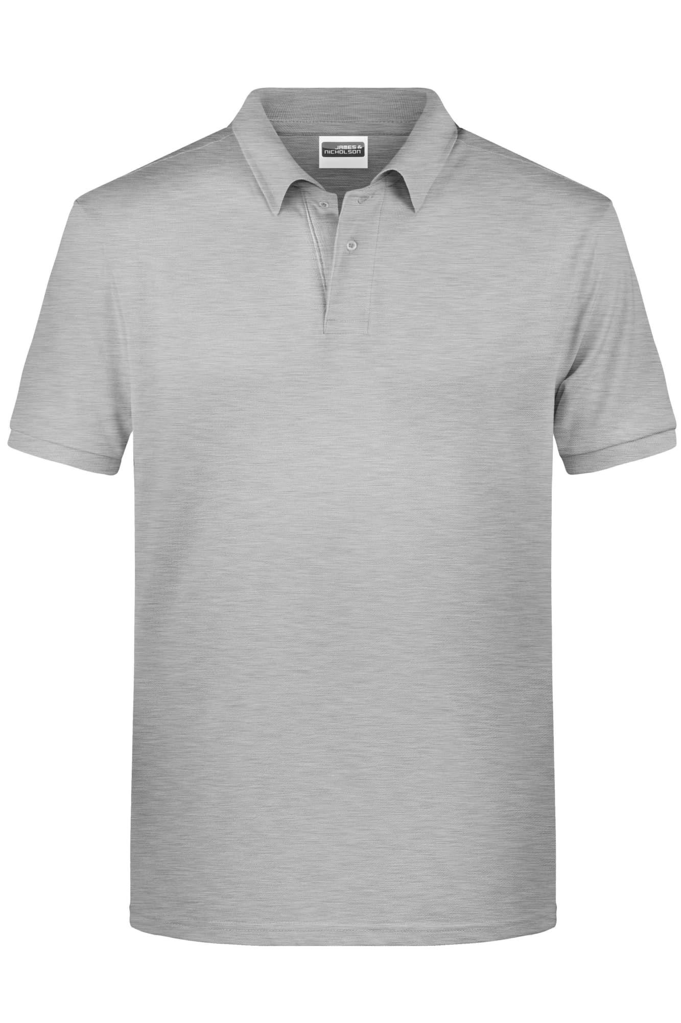 A light grey men's basic polo shirt with a classic collar and short sleeves. It features a logo on the chest. Mens Basic Polo - Image 1