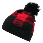 Pom Plaid Beanies