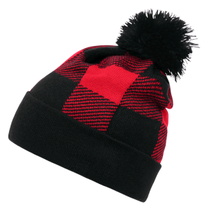 Pom Plaid Beanies
