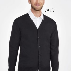 Cardigan V neck Mens cotton and acrylic mix GOLDEN