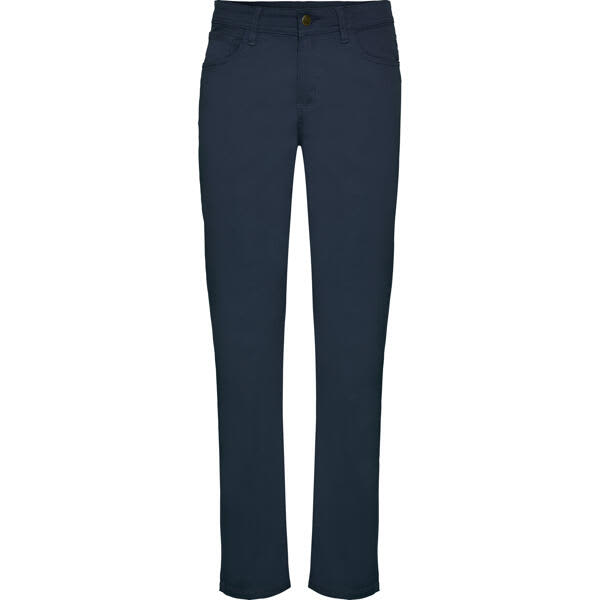 Navy women's trousers featuring a classic slacks design and a logo. Suitable for various occasions. Hilton Womens Trousers - Image 1