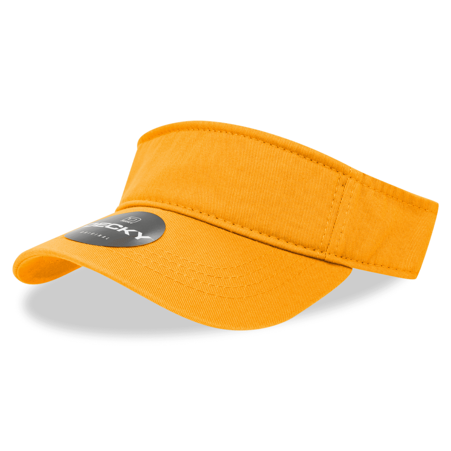 A yellow visor with a curved brim and a logo on the front. Polo Visor - Image 1
