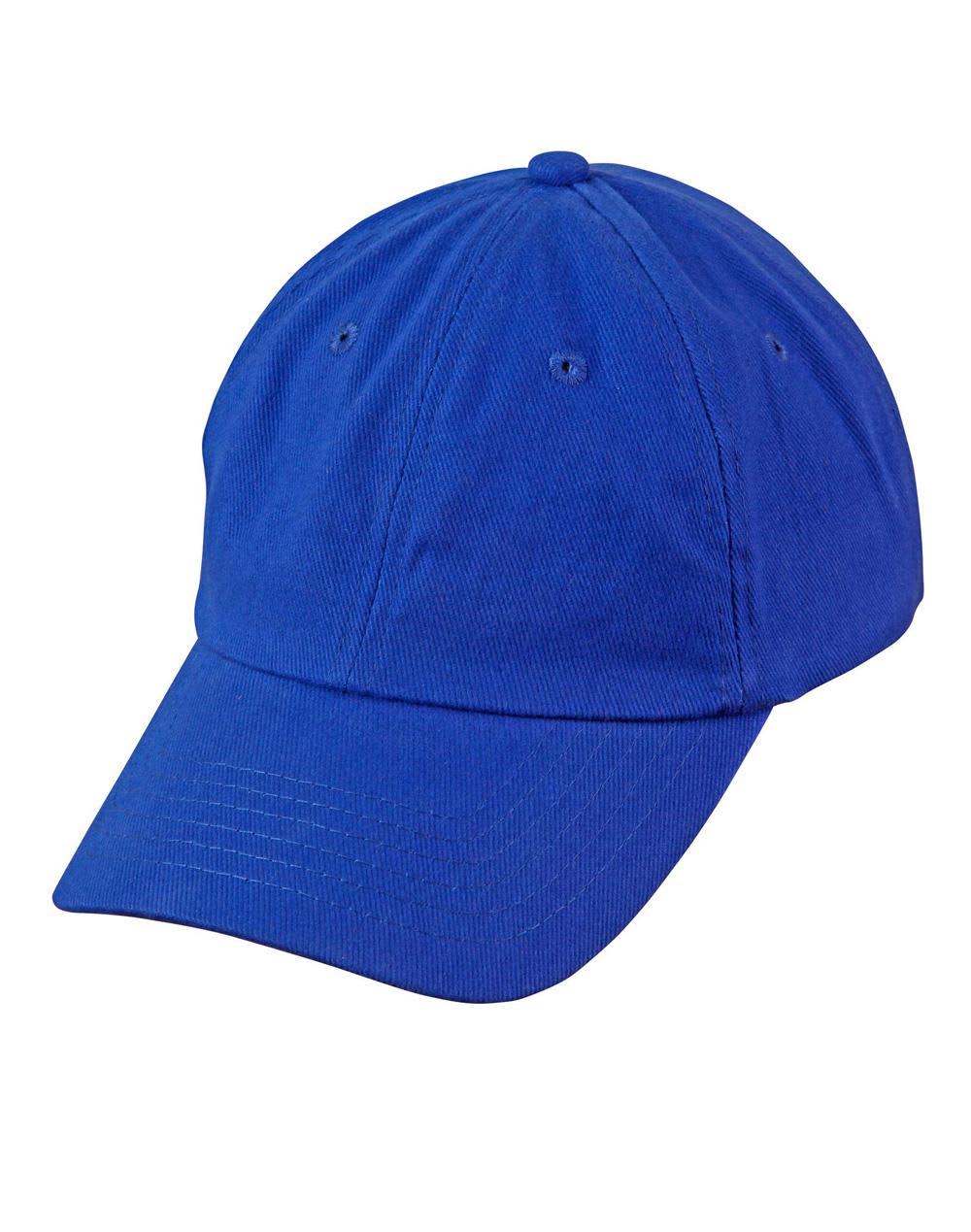 A blue unstructured cap featuring a logo, with a curved brim and ventilation holes. H/B/C unstructured cap - Image 1