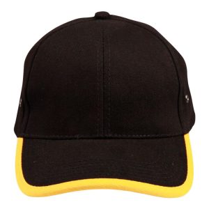 Heavy brushed cotton peak & back trimp cap