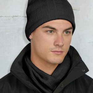 Cable Knit Beanie with Fleece Head Band