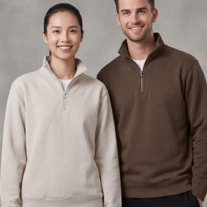 1/2 zip collar fleecy sweat
