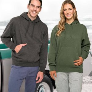 Adult's Close Front Contrast Fleecy Hoodie