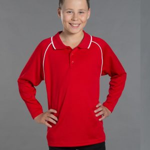 Kid's cooldry raglan L/S polo