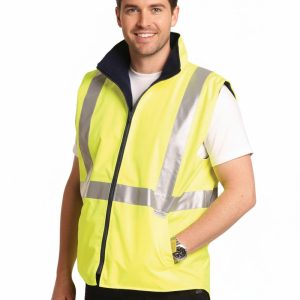 Hi-Vis Reversible Safety Vest With Hoop Pattern 3M Tapes