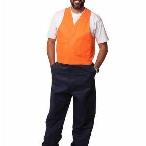 Hi-His Two Tone Men's Cotton Drill Action Back Overall-Stout