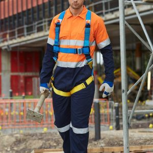 Hi-Vis Men's Light Weight Cotton Coverall with 3M Tape-Regular