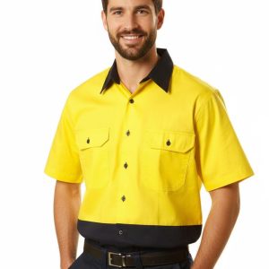 Hi-Vis two tone S/S cotton work shirt