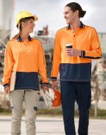 Hi-Vis Sustainable Cool-Breeze Truedry Safety L/S Polo
