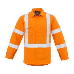 Mens Red Flame Hi Vis X Back Shirt