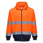 Hi-Vis Contrast Zipped Hoodie