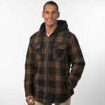 Flannel Jacket with Sherpa Hoodie/Quilted Lining