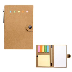 Journal with Sticky Notes and Flags & Pen