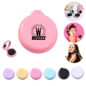 Folding Hair Brush With Mirror