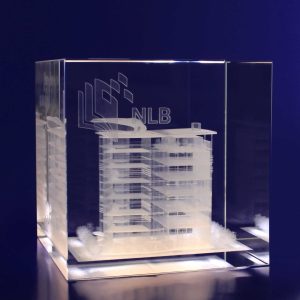 3D Crystal Cube (100mm)