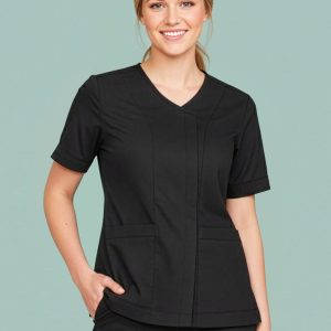 Womens Parks Zip Front Crossover Scrub Top