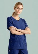Womens Avery Round Neck Scrub Top