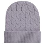 12" Cable Knit Beanie w/ Rib Knit Cuff