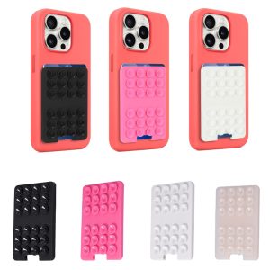 Silicone Cell Phone Wallet With Suction Cup