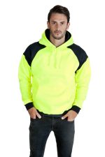 Men Shoulder Contrast Panel Hoodie - WORKWEAR