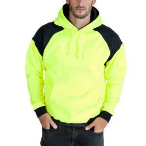 Men Shoulder Contrast Panel Hoodie - WORKWEAR