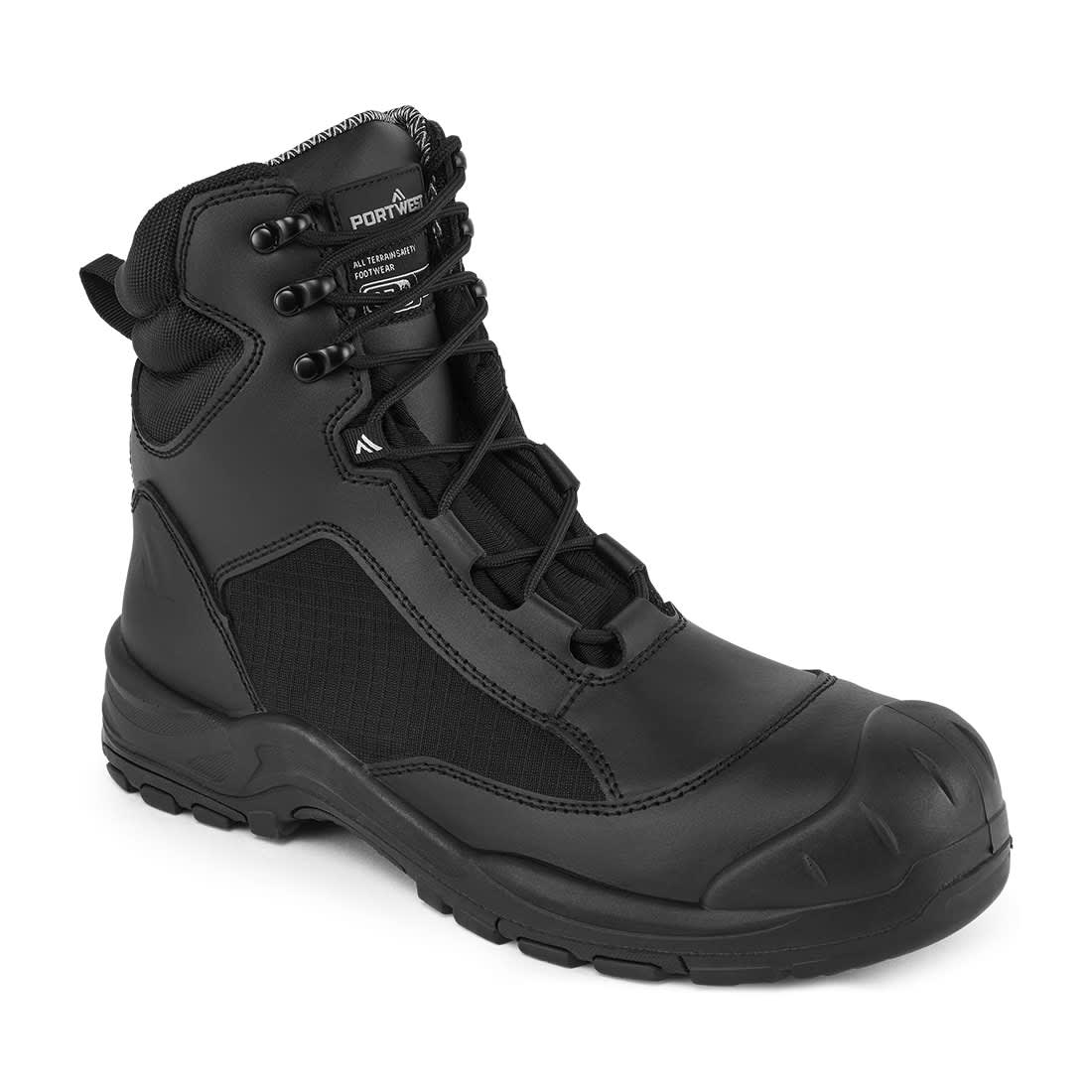 A black occupational boot featuring a high ankle design, reinforced toe cap, and lace-up closure. Patrol Occupational Boot O7S SR FO SC HRO - Image 1