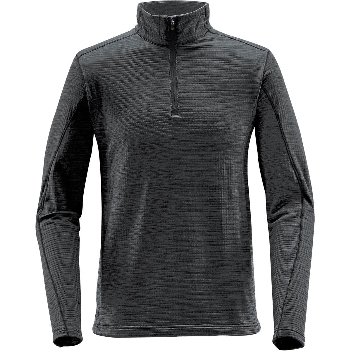 A dark grey men's base thermal 1/4 zip jumper with long sleeves and a zip neckline. It features a subtle textured pattern. Men's Base Thermal 1/4 Zip - Image 1