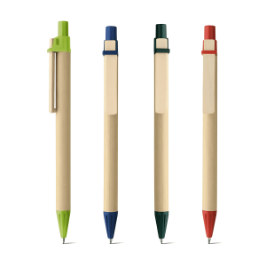 OSLO Eco Push-Action Ball Pen with Wooden Clip