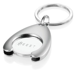 SANTOS Metal Keyring with Shopping Trolley Coin Holder