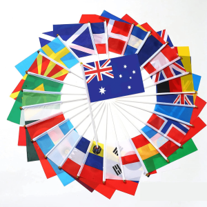 NAVARRE Polyester Handheld Flag with Pole