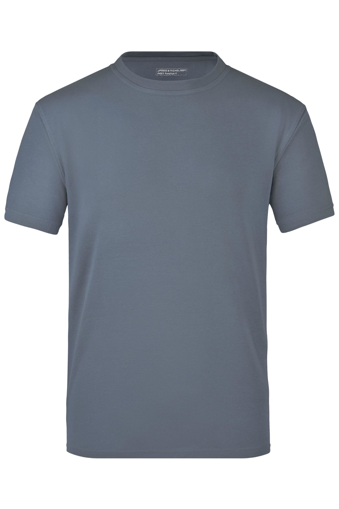 A plain grey T-shirt with a crew neck and short sleeves. The shirt has a logo displayed on it. Function-T - Image 1