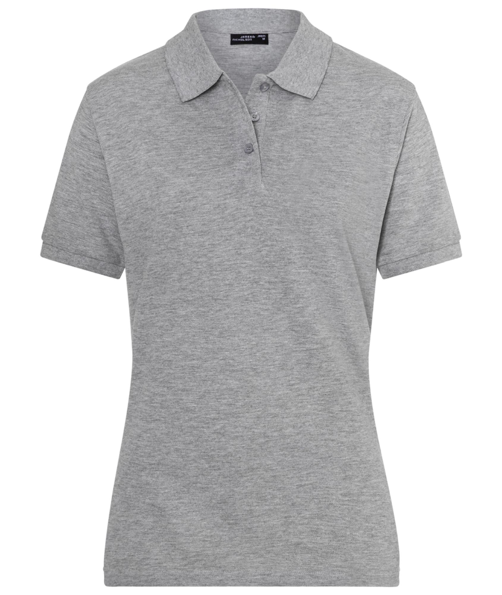 A grey Classic Polo shirt for ladies featuring a collar and short sleeves. The shirt has a logo on the chest. Classic Polo Ladies - Image 1