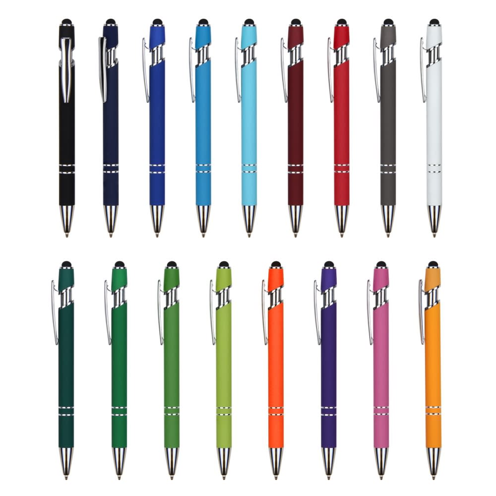 A collection of Halo pen stylus aluminium pens in various colours, featuring a sleek design and a branding logo. Halo pen stylus aluminum - Image 1