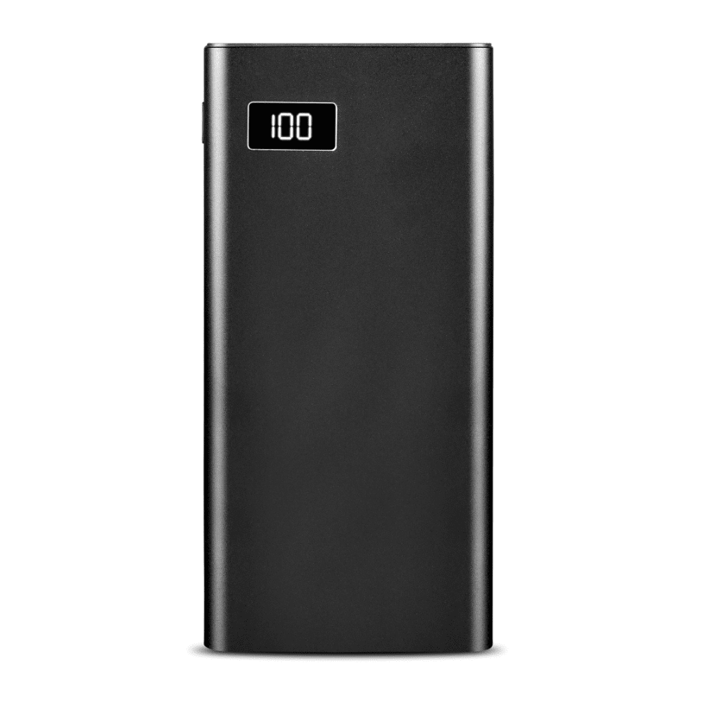 A power bank in black with a digital display indicating battery life. It has a sleek, minimalist design. Nagoya Power bank - Image 1