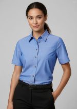 Womens Chambray Short Sleeve Shirt
