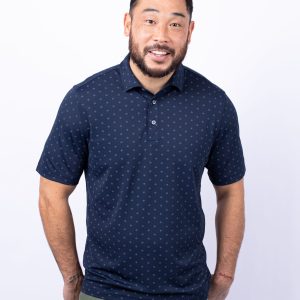 Men's Virtue Eco Pique Tile Print Polo