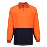 Hi-Vis Cotton Comfort Contrast Class D Polo Shirt L/S