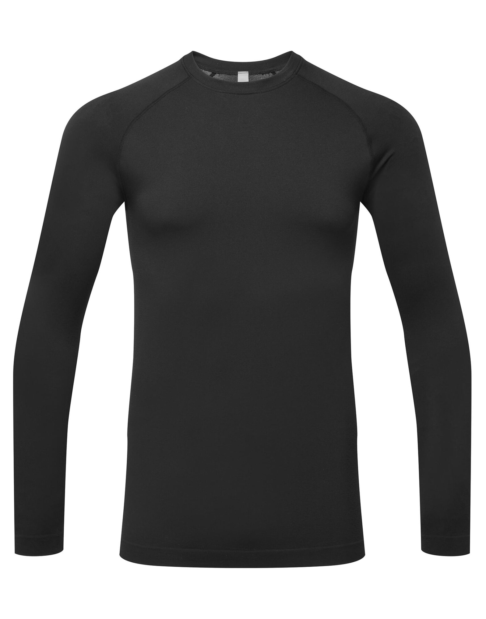 A black long-sleeve baselayer shirt with a fitted design and raglan sleeves. It features a minimal logo. Unstoppable Underscrub Baselayer - Image 1