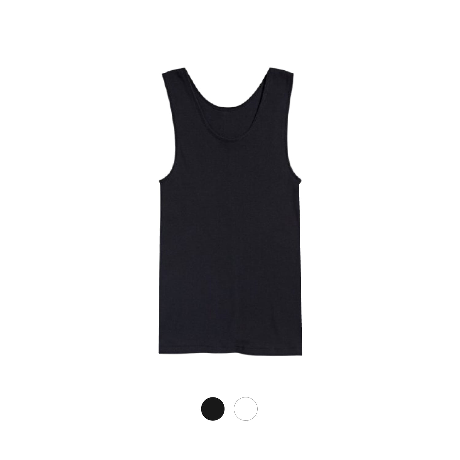A black men's singlet with a simple design and a round neckline, featuring a logo. Men's Singlet - Image 1