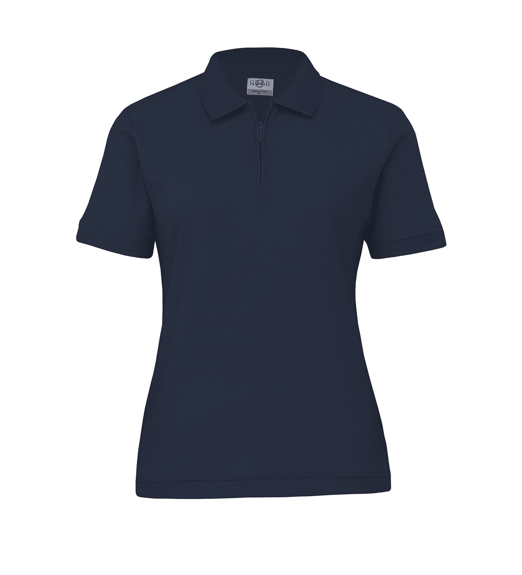 Navy women's polo shirt featuring a collar and short sleeves, with a branding logo on the chest. Manhattan Polo - Womens - Image 1